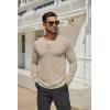 imageCOOFANDY Mens Henley Shirts Long Sleeve Casual Button Shirts Fashion Lightweight Pullover ShirtsKhaki