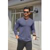 imageCOOFANDY Mens Henley Shirts Long Sleeve Casual Button Shirts Fashion Lightweight Pullover ShirtsNavy Blue