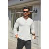 imageCOOFANDY Mens Henley Shirts Long Sleeve Casual Button Shirts Fashion Lightweight Pullover ShirtsWhite