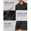 imageCOOFANDY Mens Long Sleeve Polo Shirts Quick Dry Moisture Wicking Lightweight Golf Shirts Casual Collared ShirtBlack