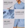 imageCOOFANDY Mens Long Sleeve Polo Shirts Quick Dry Moisture Wicking Lightweight Golf Shirts Casual Collared ShirtBlue