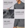 imageCOOFANDY Mens Long Sleeve Polo Shirts Quick Dry Moisture Wicking Lightweight Golf Shirts Casual Collared ShirtDark Grey
