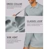 imageCOOFANDY Mens Long Sleeve Polo Shirts Quick Dry Moisture Wicking Lightweight Golf Shirts Casual Collared ShirtLight Grey