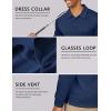 imageCOOFANDY Mens Long Sleeve Polo Shirts Quick Dry Moisture Wicking Lightweight Golf Shirts Casual Collared ShirtNavy Blue