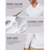 imageCOOFANDY Mens Long Sleeve Polo Shirts Quick Dry Moisture Wicking Lightweight Golf Shirts Casual Collared ShirtWhite