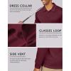 imageCOOFANDY Mens Long Sleeve Polo Shirts Quick Dry Moisture Wicking Lightweight Golf Shirts Casual Collared ShirtWine Red