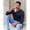 imageCOOFANDY Mens Long Sleeve Tee Shirts Stretch Crew Neck Thermal Shirts Casual T Shirts for Men2 Pack Blackdark Blue