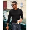 imageCOOFANDY Mens Long Sleeve Tee Shirts Stretch Crew Neck Thermal Shirts Casual T Shirts for Men2 Pack Blackdark Blue