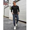 imageCOOFANDY Mens Long Sleeve Tee Shirts Stretch Crew Neck Thermal Shirts Casual T Shirts for Men2 Pack Blackwhite