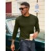 imageCOOFANDY Mens Long Sleeve Tee Shirts Stretch Crew Neck Thermal Shirts Casual T Shirts for MenDark Army Green