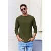 imageCOOFANDY Mens Long Sleeve Tee Shirts Stretch Crew Neck Thermal Shirts Casual T Shirts for MenDark Army Green