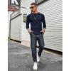 imageCOOFANDY Mens Long Sleeve Tee Shirts Stretch Crew Neck Thermal Shirts Casual T Shirts for MenDark Blue