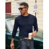 imageCOOFANDY Mens Long Sleeve Tee Shirts Stretch Crew Neck Thermal Shirts Casual T Shirts for MenDark Blue