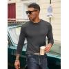 imageCOOFANDY Mens Long Sleeve Tee Shirts Stretch Crew Neck Thermal Shirts Casual T Shirts for MenDark Grey
