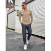 imageCOOFANDY Mens Long Sleeve Tee Shirts Stretch Crew Neck Thermal Shirts Casual T Shirts for MenKhaki