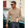 imageCOOFANDY Mens Long Sleeve Tee Shirts Stretch Crew Neck Thermal Shirts Casual T Shirts for MenKhaki