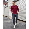 imageCOOFANDY Mens Long Sleeve Tee Shirts Stretch Crew Neck Thermal Shirts Casual T Shirts for MenWine Red