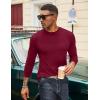 imageCOOFANDY Mens Long Sleeve Tee Shirts Stretch Crew Neck Thermal Shirts Casual T Shirts for MenWine Red