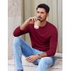 imageCOOFANDY Mens Long Sleeve Tee Shirts Stretch Crew Neck Thermal Shirts Casual T Shirts for MenWine Red