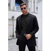 imageCOOFANDY Mens Mock Turtleneck Long Sleeve Shirts Basic Thermal Turtle Neck Undershirt Lightweight Pullover Sweaters Top2 Pack  BlackBlack