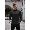 imageCOOFANDY Mens Mock Turtleneck Long Sleeve Shirts Basic Thermal Turtle Neck Undershirt Lightweight Pullover Sweaters Top2 Pack  BlackLight Grey