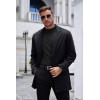 imageCOOFANDY Mens Mock Turtleneck Long Sleeve Shirts Basic Thermal Turtle Neck Undershirt Lightweight Pullover Sweaters TopAblack
