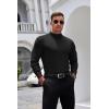 imageCOOFANDY Mens Mock Turtleneck Long Sleeve Shirts Basic Thermal Turtle Neck Undershirt Lightweight Pullover Sweaters TopAblack