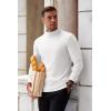 imageCOOFANDY Mens Mock Turtleneck Long Sleeve Shirts Basic Thermal Turtle Neck Undershirt Lightweight Pullover Sweaters TopAwhite