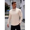 imageCOOFANDY Mens Mock Turtleneck Long Sleeve Shirts Basic Thermal Turtle Neck Undershirt Lightweight Pullover Sweaters TopBbeige