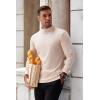 imageCOOFANDY Mens Mock Turtleneck Long Sleeve Shirts Basic Thermal Turtle Neck Undershirt Lightweight Pullover Sweaters TopBbeige