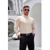 imageCOOFANDY Mens Mock Turtleneck Long Sleeve Shirts Basic Thermal Turtle Neck Undershirt Lightweight Pullover Sweaters TopBbeige