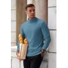 imageCOOFANDY Mens Mock Turtleneck Long Sleeve Shirts Basic Thermal Turtle Neck Undershirt Lightweight Pullover Sweaters TopBlue