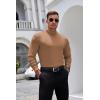 imageCOOFANDY Mens Mock Turtleneck Long Sleeve Shirts Basic Thermal Turtle Neck Undershirt Lightweight Pullover Sweaters TopBrown