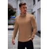 imageCOOFANDY Mens Mock Turtleneck Long Sleeve Shirts Basic Thermal Turtle Neck Undershirt Lightweight Pullover Sweaters TopBrown