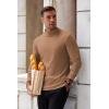 imageCOOFANDY Mens Mock Turtleneck Long Sleeve Shirts Basic Thermal Turtle Neck Undershirt Lightweight Pullover Sweaters TopBrown