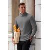imageCOOFANDY Mens Mock Turtleneck Long Sleeve Shirts Basic Thermal Turtle Neck Undershirt Lightweight Pullover Sweaters TopGrey