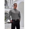 imageCOOFANDY Mens Mock Turtleneck Long Sleeve Shirts Basic Thermal Turtle Neck Undershirt Lightweight Pullover Sweaters TopGrey