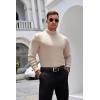 imageCOOFANDY Mens Mock Turtleneck Long Sleeve Shirts Basic Thermal Turtle Neck Undershirt Lightweight Pullover Sweaters TopKhaki