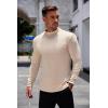imageCOOFANDY Mens Mock Turtleneck Long Sleeve Shirts Basic Thermal Turtle Neck Undershirt Lightweight Pullover Sweaters TopKhaki