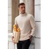 imageCOOFANDY Mens Mock Turtleneck Long Sleeve Shirts Basic Thermal Turtle Neck Undershirt Lightweight Pullover Sweaters TopKhaki