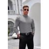 imageCOOFANDY Mens Mock Turtleneck Long Sleeve Shirts Basic Thermal Turtle Neck Undershirt Lightweight Pullover Sweaters TopLight Grey