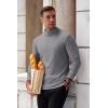 imageCOOFANDY Mens Mock Turtleneck Long Sleeve Shirts Basic Thermal Turtle Neck Undershirt Lightweight Pullover Sweaters TopLight Grey