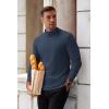 imageCOOFANDY Mens Mock Turtleneck Long Sleeve Shirts Basic Thermal Turtle Neck Undershirt Lightweight Pullover Sweaters TopNavy Blue