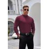 imageCOOFANDY Mens Mock Turtleneck Long Sleeve Shirts Basic Thermal Turtle Neck Undershirt Lightweight Pullover Sweaters TopWine Red