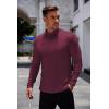 imageCOOFANDY Mens Mock Turtleneck Long Sleeve Shirts Basic Thermal Turtle Neck Undershirt Lightweight Pullover Sweaters TopWine Red