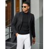 imageCOOFANDY Mens Mock Turtleneck Sweater Short Sleeve Casual Dress Sweater Slim Fit Pullover Basic Knit TeeAll Black