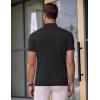 imageCOOFANDY Mens Mock Turtleneck Sweater Short Sleeve Casual Dress Sweater Slim Fit Pullover Basic Knit TeeAll Black