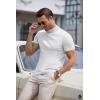 imageCOOFANDY Mens Mock Turtleneck Sweater Short Sleeve Casual Dress Sweater Slim Fit Pullover Basic Knit TeeAll White