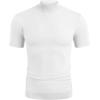 imageCOOFANDY Mens Mock Turtleneck Sweater Short Sleeve Casual Dress Sweater Slim Fit Pullover Basic Knit TeeAll White