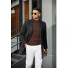 imageCOOFANDY Mens Mock Turtleneck Sweater Short Sleeve Casual Dress Sweater Slim Fit Pullover Basic Knit TeeBrown